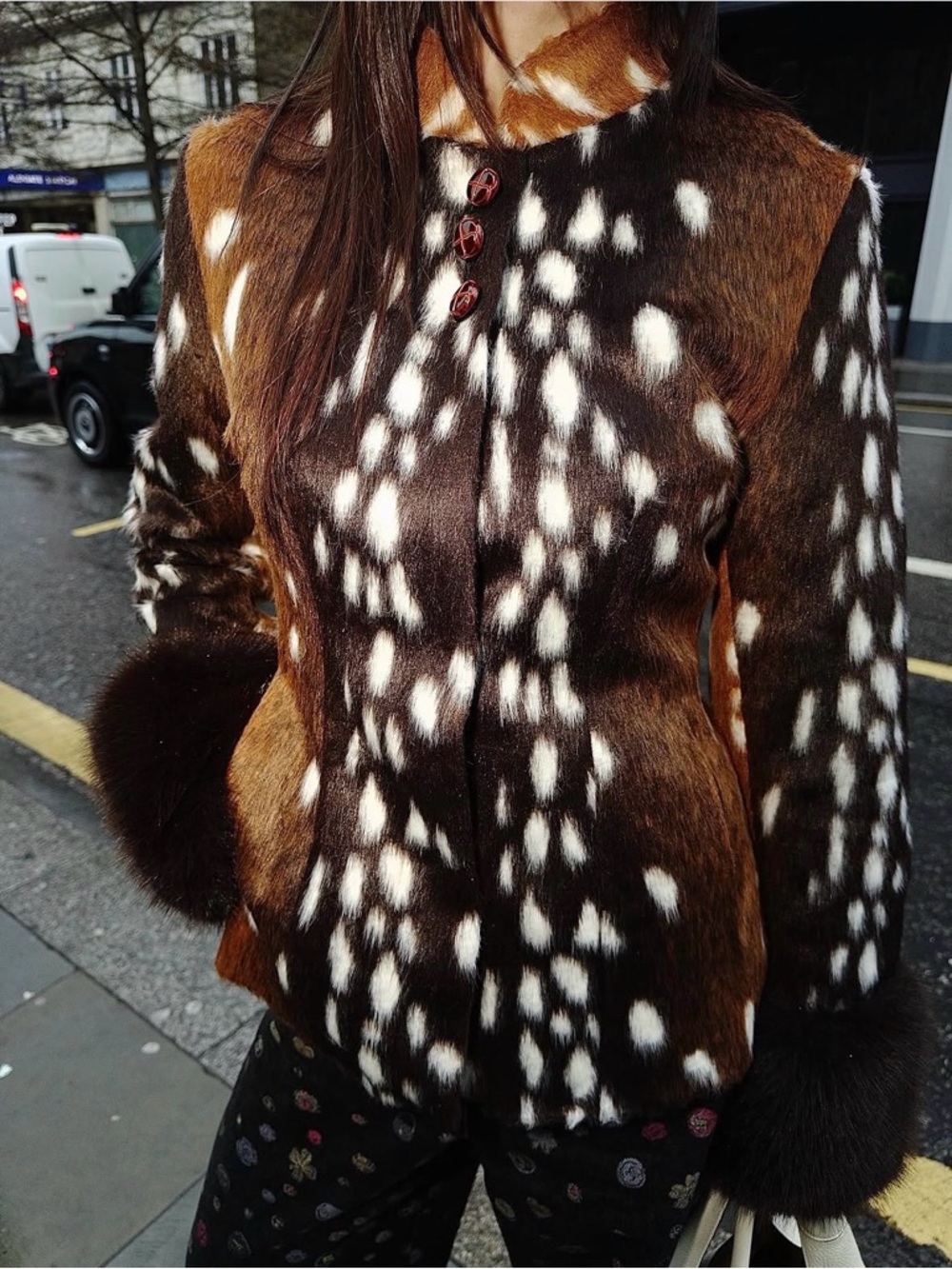 SOLD OUT LIMITED EDITION Carelli Bambi Deer Animal Print Faux Fur Jacket